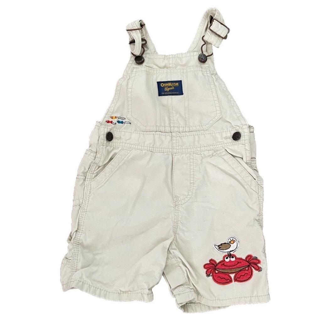 Oshkosh B’gosh Vintage Crab Pelican Embroidered Coastal Overall Size 18 Months